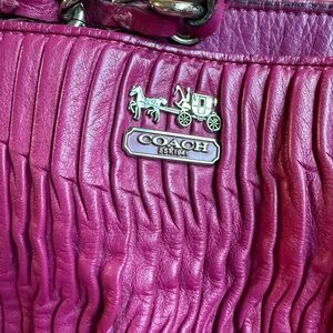 Coach Magenta Leather Shoulder Bag